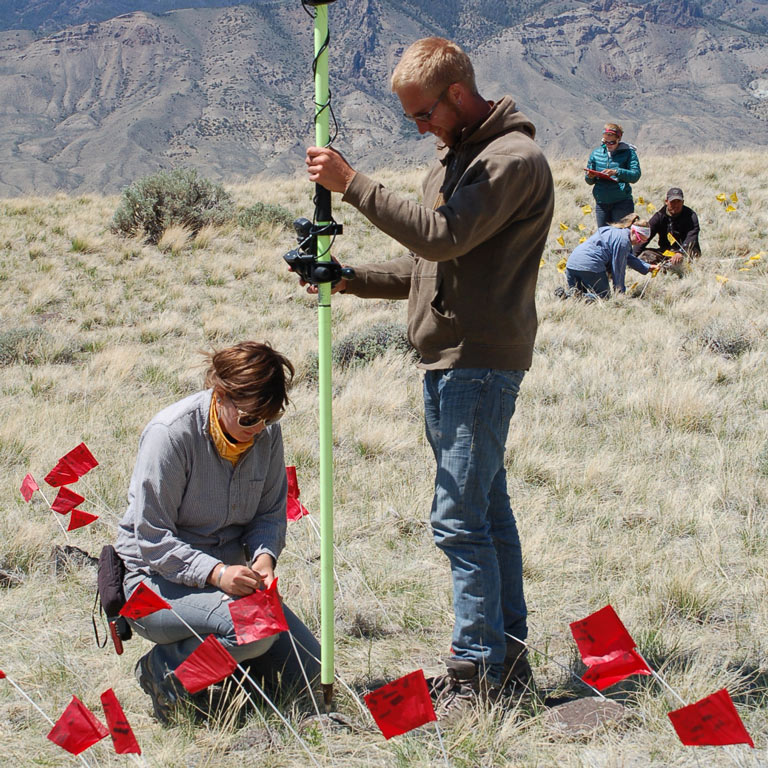 Field study participants working in plains