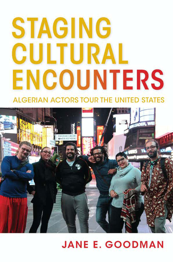 The cover of Professor Jane Goodman's book, which depicts a group of people in New York City's Time Square.