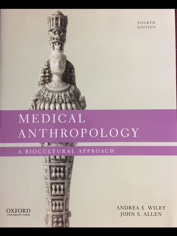The book cover of Medical Anthropology, which depicts a white statue against a white background.